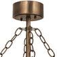 Meyda Lighting Tall Pines 23" 4-Light Antique Copper Inverted Pendant Light With Amber Mica Shade Glass