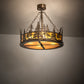 Meyda Lighting Tall Pines 23" 4-Light Antique Copper Inverted Pendant Light With Amber Mica Shade Glass