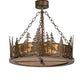 Meyda Lighting Tall Pines 23" 4-Light Antique Copper Inverted Pendant Light With Amber Mica Shade Glass