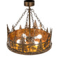 Meyda Lighting Tall Pines 23" 4-Light Antique Copper Inverted Pendant Light With Amber Mica Shade Glass