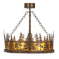 Meyda Lighting Tall Pines 23" 4-Light Antique Copper Inverted Pendant Light With Amber Mica Shade Glass
