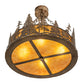 Meyda Lighting Tall Pines 23" 4-Light Antique Copper Inverted Pendant Light With Amber Mica Shade Glass