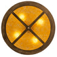 Meyda Lighting Tall Pines 23" 4-Light Antique Copper Inverted Pendant Light With Amber Mica Shade Glass