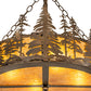Meyda Lighting Tall Pines 23" 4-Light Antique Copper Inverted Pendant Light With Amber Mica Shade Glass