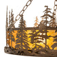 Meyda Lighting Tall Pines 23" 4-Light Antique Copper Inverted Pendant Light With Amber Mica Shade Glass