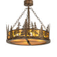Meyda Lighting Tall Pines 23" 4-Light Antique Copper Inverted Pendant Light With Amber Mica Shade Glass