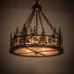 Meyda Lighting Tall Pines 23" 4-Light Antique Copper Inverted Pendant Light With Silver Mica Shade Glass