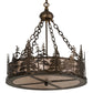 Meyda Lighting Tall Pines 23" 4-Light Antique Copper Inverted Pendant Light With Silver Mica Shade Glass