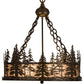 Meyda Lighting Tall Pines 23" 4-Light Antique Copper Inverted Pendant Light With Silver Mica Shade Glass