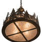 Meyda Lighting Tall Pines 23" 4-Light Antique Copper Inverted Pendant Light With Silver Mica Shade Glass