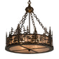Meyda Lighting Tall Pines 23" 4-Light Antique Copper Inverted Pendant Light With Silver Mica Shade Glass