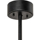 Meyda Lighting Tall Pines 23" 4-Light Textured Black Inverted Pendant Light With Amber Mica Shade Glass