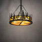 Meyda Lighting Tall Pines 23" 4-Light Textured Black Inverted Pendant Light With Amber Mica Shade Glass