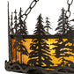 Meyda Lighting Tall Pines 23" 4-Light Textured Black Inverted Pendant Light With Amber Mica Shade Glass
