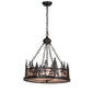 Meyda Lighting Tall Pines 23" 4-Light Textured Black Inverted Pendant Light With Silver Mica Shade Glass