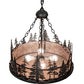 Meyda Lighting Tall Pines 23" 4-Light Textured Black Inverted Pendant Light With Silver Mica Shade Glass