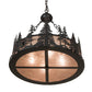 Meyda Lighting Tall Pines 23" 4-Light Textured Black Inverted Pendant Light With Silver Mica Shade Glass