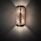 Meyda Lighting Tall Pines 231470 5" 2-Light Mahogany Bronze Wall Sconce With Silver Mica Shade Glass