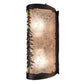 Meyda Lighting Tall Pines 231470 5" 2-Light Mahogany Bronze Wall Sconce With Silver Mica Shade Glass