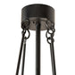 Meyda Lighting Tall Pines 233793 45" 8-Light Satin Black Wrought Iron Chandelier With Silver Mica Shade Glass and Fan