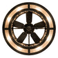 Meyda Lighting Tall Pines 233793 45" 8-Light Satin Black Wrought Iron Chandelier With Silver Mica Shade Glass and Fan