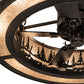 Meyda Lighting Tall Pines 233793 45" 8-Light Satin Black Wrought Iron Chandelier With Silver Mica Shade Glass and Fan