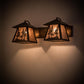 Meyda Lighting Tall Pines 24" 2-Light Antique Copper Vanity Light With Silver Mica Shade Glass