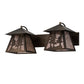 Meyda Lighting Tall Pines 24" 2-Light Antique Copper Vanity Light With Silver Mica Shade Glass