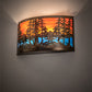 Meyda Lighting Tall Pines 24" 2-Light Antique Copper Wall Sconce With Orange & Blue Green Art Shade Glass