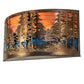 Meyda Lighting Tall Pines 24" 2-Light Antique Copper Wall Sconce With Orange & Blue Green Art Shade Glass