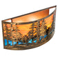 Meyda Lighting Tall Pines 24" 2-Light Antique Copper Wall Sconce With Orange & Blue Green Art Shade Glass