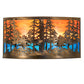 Meyda Lighting Tall Pines 24" 2-Light Antique Copper Wall Sconce With Orange & Blue Green Art Shade Glass