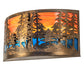 Meyda Lighting Tall Pines 24" 2-Light Antique Copper Wall Sconce With Orange & Blue Green Art Shade Glass