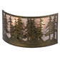 Meyda Lighting Tall Pines 24" 2-Light Antique Copper Wall Sconce With Silver Mica Shade Glass