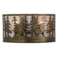 Meyda Lighting Tall Pines 24" 2-Light Antique Copper Wall Sconce With Silver Mica Shade Glass