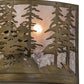 Meyda Lighting Tall Pines 24" 2-Light Antique Copper Wall Sconce With Silver Mica Shade Glass