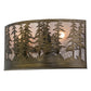 Meyda Lighting Tall Pines 24" 2-Light Antique Copper Wall Sconce With Silver Mica Shade Glass