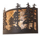 Meyda Lighting Tall Pines 24" 2-Light Oil Rubbed Bronze Wall Sconce With Amber Mica Shade Glass