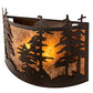 Meyda Lighting Tall Pines 24" 2-Light Oil Rubbed Bronze Wall Sconce With Amber Mica Shade Glass