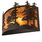 Meyda Lighting Tall Pines 24" 2-Light Oil Rubbed Bronze Wall Sconce With Amber Mica Shade Glass