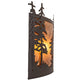 Meyda Lighting Tall Pines 24" 2-Light Oil Rubbed Bronze Wall Sconce With Amber Mica Shade Glass