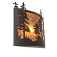 Meyda Lighting Tall Pines 24" 2-Light Oil Rubbed Bronze Wall Sconce With Amber Mica Shade Glass