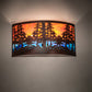 Meyda Lighting Tall Pines 24" 2-Light Rust & Wrought Iron Wall Sconce With Orange & Blue Shade Glass