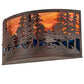 Meyda Lighting Tall Pines 24" 2-Light Rust & Wrought Iron Wall Sconce With Orange & Blue Shade Glass