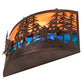 Meyda Lighting Tall Pines 24" 2-Light Rust & Wrought Iron Wall Sconce With Orange & Blue Shade Glass