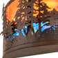 Meyda Lighting Tall Pines 24" 2-Light Rust & Wrought Iron Wall Sconce With Orange & Blue Shade Glass