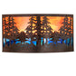 Meyda Lighting Tall Pines 24" 2-Light Rust & Wrought Iron Wall Sconce With Orange & Blue Shade Glass