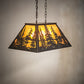 Meyda Lighting Tall Pines 24" 3-Light Dark Burnished Antique Copper Island Pendant Light With Amber Mica Shade Glass