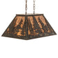 Meyda Lighting Tall Pines 24" 3-Light Dark Burnished Antique Copper Island Pendant Light With Amber Mica Shade Glass