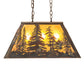 Meyda Lighting Tall Pines 24" 3-Light Dark Burnished Antique Copper Island Pendant Light With Amber Mica Shade Glass
